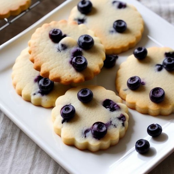 Gourmet Blueberry Butter Cookies (12 Count)