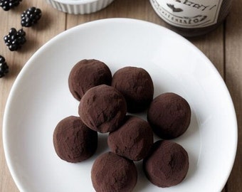 Gourmet Dark Chocolate Blackberry Truffles (16 count)