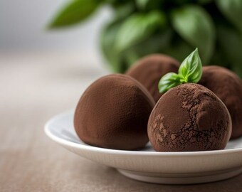 Dark Chocolate Basil Truffles (16 count)