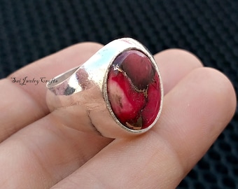 Rose Dahlia Turquoise  Men's Ring*925 Sterling Silver Ring*Handmade-Statement Ring*Designer Ring*Unisex Ring* Ethnic Style Ring*Gift For Her