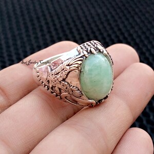 Pretty Designer Blue Chalcedony Men's Ring, 925 Sterling Silver, Handmade- Statement Ring, Famous Ring, Gift Ring For Christmas, Unisex Ring