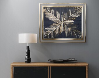 Pintura moderna estructural sobre lienzo, 25 x 30 cm. Arte mural contemporáneo. Pintura para sala, dormitorio o comedor.