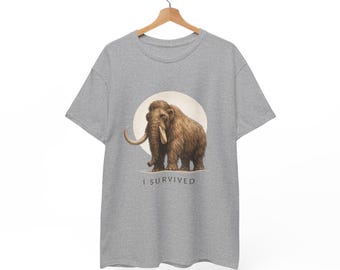 Camiseta unisex con pintura rupestre de mamut prehistórico, camiseta de arqueología histórica de la Edad de Piedra, camiseta de arte paleolítico para entusiastas, gráfico de mamut