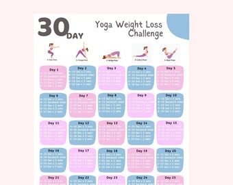 30-Day Yoga Challenge Planner | Weight Loss Tracker (Digital Download)