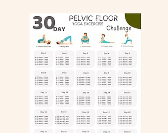 Pelvic Floor Exercise Challenge | Instant Download Pelvic Floor Muscle Workout | Digital Fitness Challenge | Printable Exercise Planner