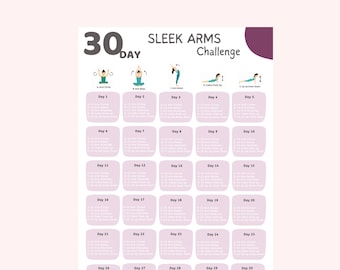 30-Day Sleek Arms Challenge: Printable Body Building Tracker (PDF Guide)