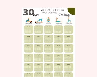 30-Day Pelvic Floor Yoga Challenge: Printable Exercise Planner (PDF Download)