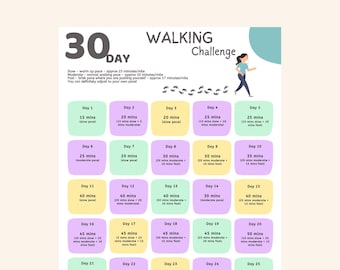 30-Day Walking Challenge Printable: Daily Fitness Tracker (PDF Download)