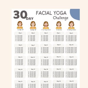 30 Day Facial Yoga Challenge: Anti-Aging Exercises (PDF Downloadable Guide)