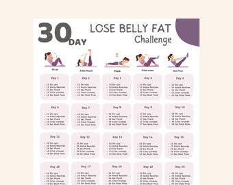 30 Day Lose Belly Fat Challenge | Belly workout Digital | Flat Abs Challenge | Home Workout Planner | 30 Day Ab Challenge | Stomach exercise