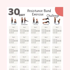 Défi d&#39;exercices avec bandes de résistance de 30 jours : planificateur de remise en forme à domicile (téléchargement PDF)