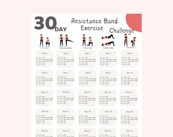30 Day Resistance Band Exercise Challenge: Home Fitness Planner (PDF Download)