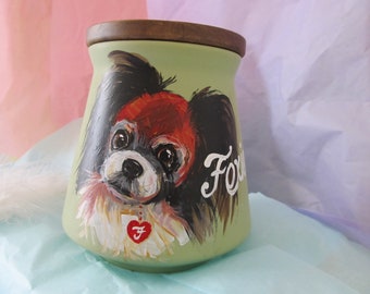 Pet Loss Dog Urn Hand Painted Custom Pet Memorial Portrait Urn For Ashes Pet Memorial Dog Cat Bird Urn  Personalized Custom Urn  Pet Funeral