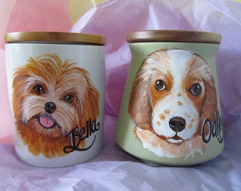 two Pet Loss Urn Hand Painted Custom Pet Memorial Portrait Urn For Ashes Pet Memorial Dog Cat Bird Urn  Personalized Custom Urn  Pet Funeral