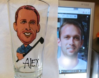 Hand Painted Caricature Groomsman  Beer Mugs Glass  Cartoon Portrait  Likeness Bride Bridesmaid Wine Beer Personalized  Gift Wrap