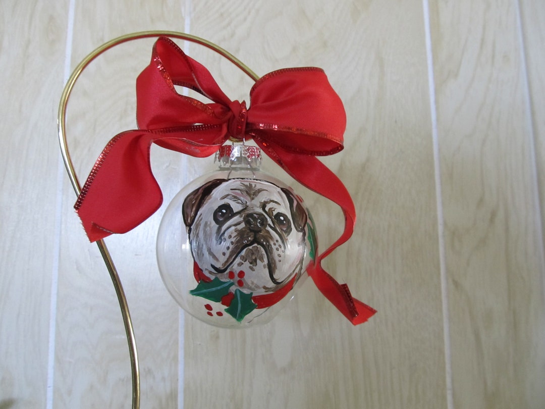 Personalized Pet Portrait Ornament Hand Painted Animal Portrait Custom