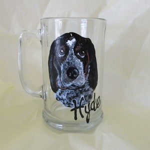 Pet Portrait  Custom Cartoon Hand Painted Dog  Your Choice  Wine Beer Mug Caricature Pet Cat Bird Personalized Birthday Easter  Cute Gift