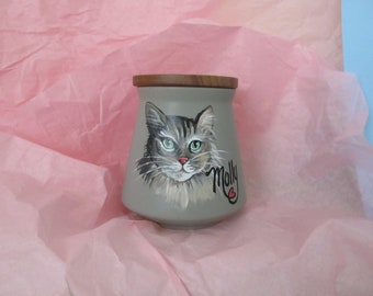 Portrait Urn Pet Urn Hand Painted  For Ashes Pet Memorial Dog Cat Bird Urn  Personalized Custom Urn  Pet Funeral