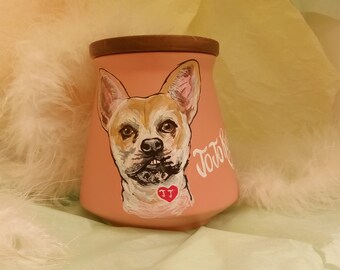 Custom Dog Urn Hand Painted Pet Urn Portrait Urn For Ashes Pet Memorial Dog Cat Bird Urn  Personalized Custom Urn  Pet Funeral