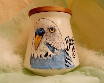 Portrait Urn Pet Urn Hand Painted  For Ashes Pet Memorial Dog Cat Bird Urn  Personalized Custom Urn  Pet Funeral