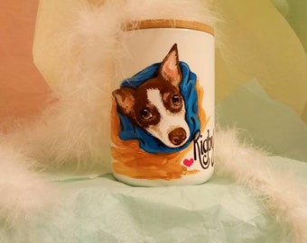 Portrait Urn Pet Urn Hand Painted  For Ashes Pet Memorial Dog Cat Bird Urn  Personalized Custom Urn  Pet Funeral