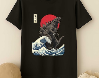 Vintage Japanese Godzilla Great Wave Shirt – King of the Monsters