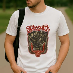 エアロスミスTシャツ - ロックミュージックバンドシャツ - エアロスミスツアー＆アルバムシャツ - ユニセックスロッカーウェア - ファンへの音楽グッズギフト