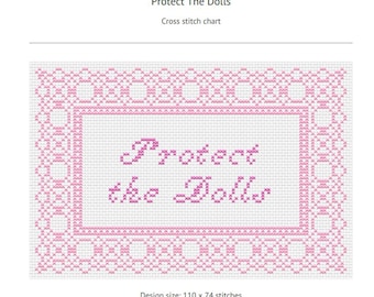 Patrón de punto de cruz "Protect The Dolls" (solo descarga en PDF)