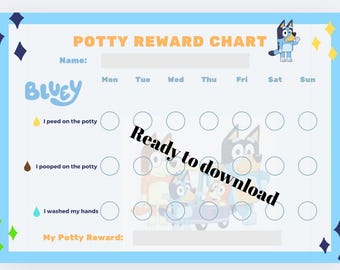 Bluey potty reward chart