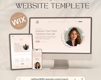 Wix Website Template for Coaches & Therapists | Life Coach Website, Sales Page, Online Booking, Editable Wix Design for Service Business