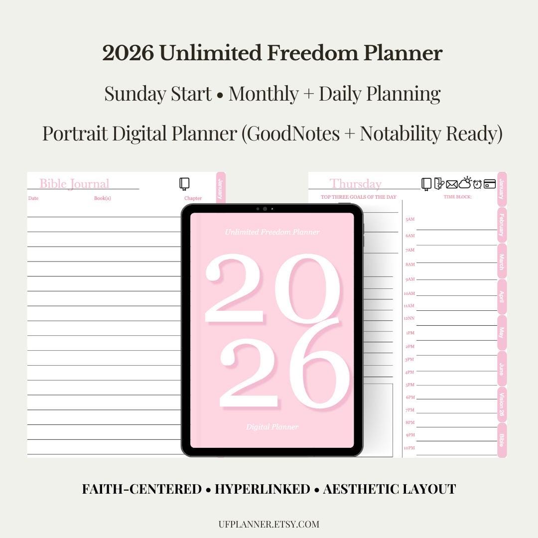 2026 Digital Planner | Goodnotes iPad Portrait Planner (sunday Start) 6 ...