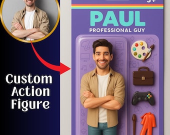 Retrato personalizado de figura de acción: Regalo de arte digital personalizado (descarga digital)