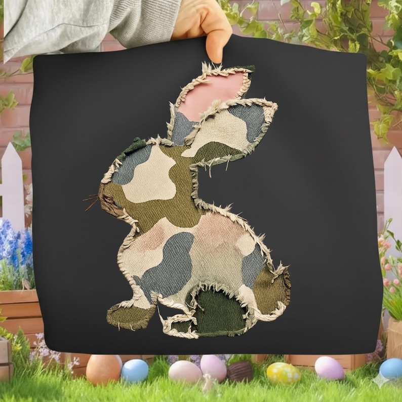 Camouflage Bunny PNG, Camo Easter Day Clipart, Bunny Faux Patchwork ...
