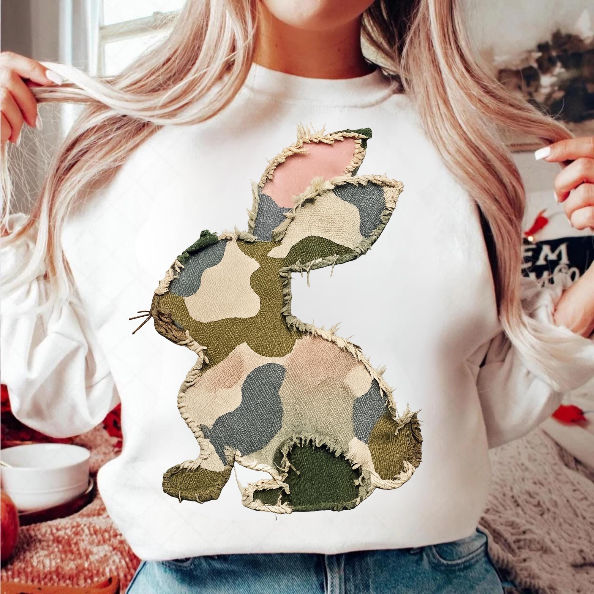What Bunny Rabbit Camaflouges Camouflage Bunny PNG, Camo Easter Day Clipart, Bunny Faux Patchwork ...