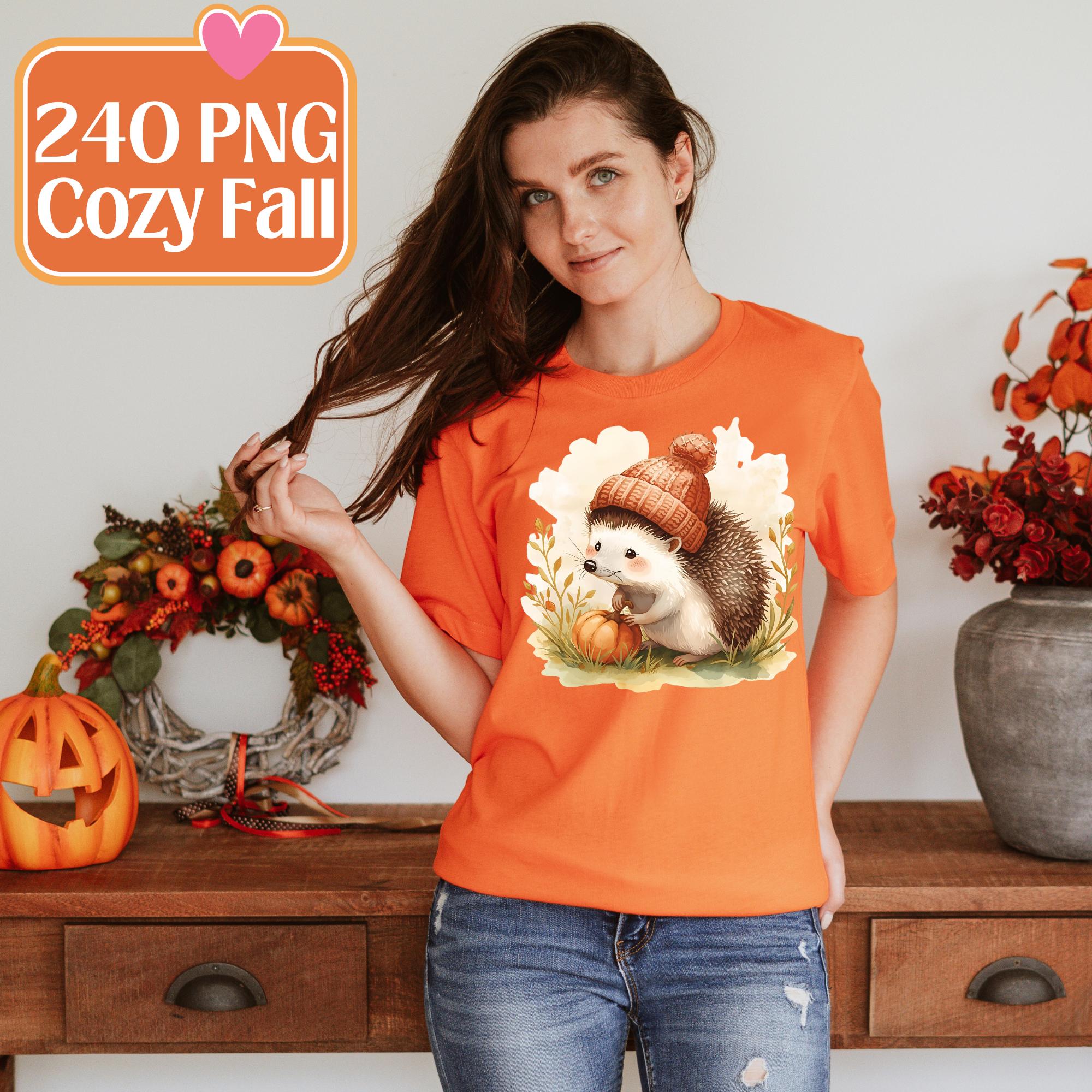 Watercolor Fall Clipart Bundle: Cozy Autumn PNG Designs (digital ...