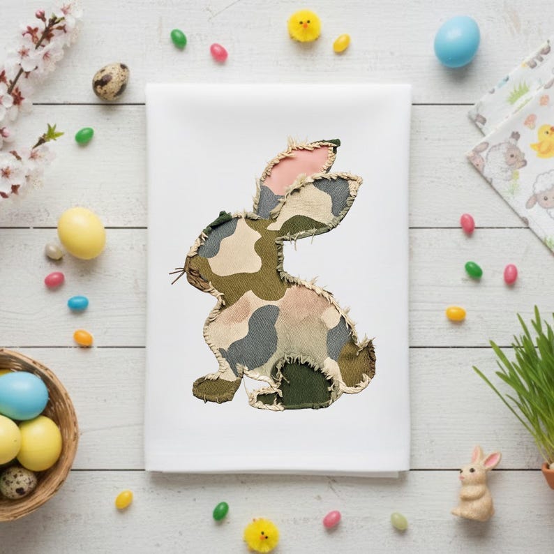 What Bunny Rabbit Camaflouges Camouflage Bunny PNG, Camo Easter Day Clipart, Bunny Faux Patchwork ...