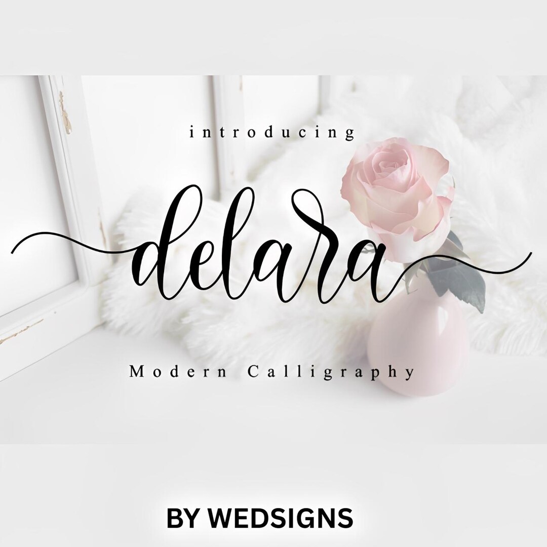 Delara Elegant Script Font | Modern Calligraphy With Long Tails - Etsy