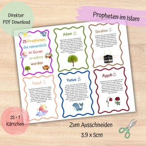 Tarjetas del Profeta Islámico para Niños – Tarjetas de Aprendizaje en PDF – Material Didáctico del Islam