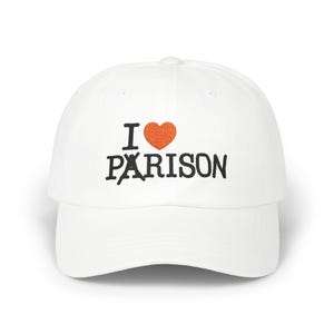 Gorra "Amo París, Amo la Prisión" - Divertida gorra parodia de París con letras tachadas - Un ingenioso regalo de humor para adultos amantes de los viajes