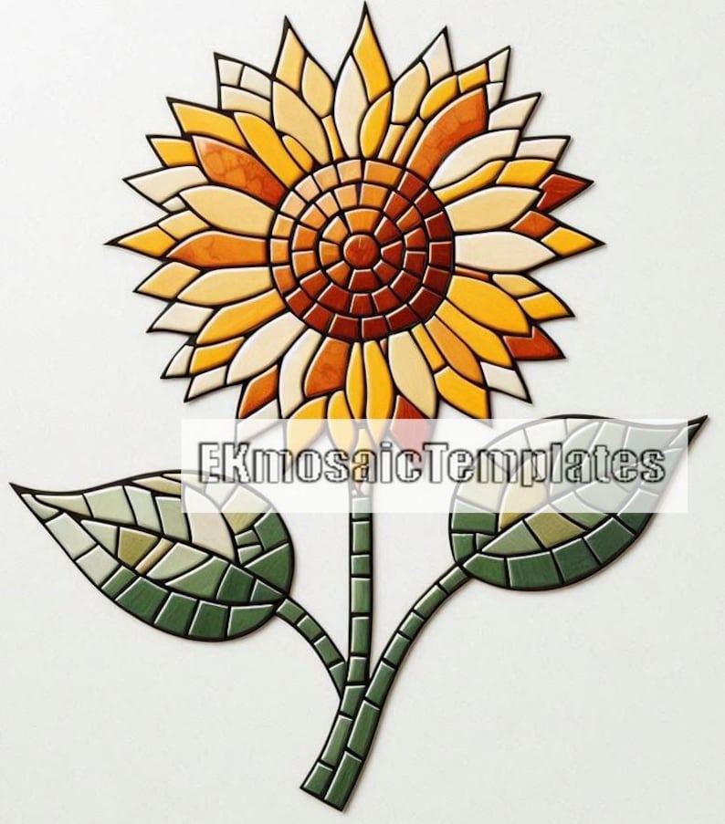 Sunflower Mosaic Template Set – 6 Printable Art Patterns (digital ...