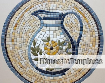 Krug-Mosaik-Vorlagen PDF Set: 8 druckbare Krugmuster (Digitaler Download)