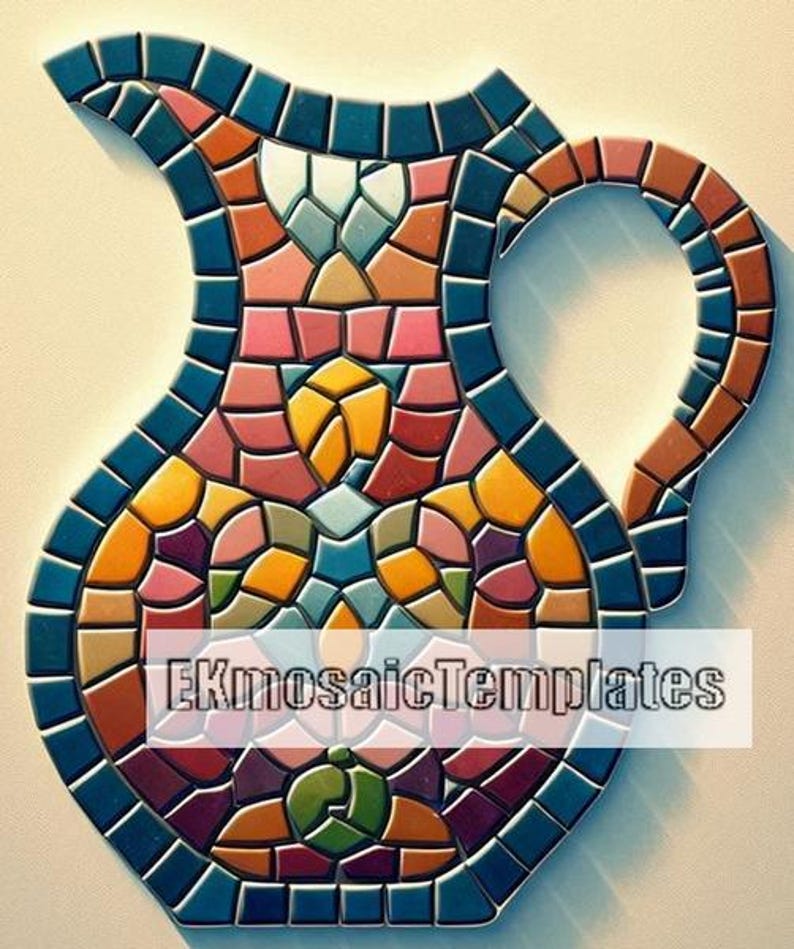 Jug Mosaic Templates PDF Set: 8 Printable Pitcher Patterns (digital ...