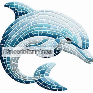 10 Dolphin Mosaic Templates PDF Set – Printable Mosaic Patterns | Dolphin Mosaic Stencils