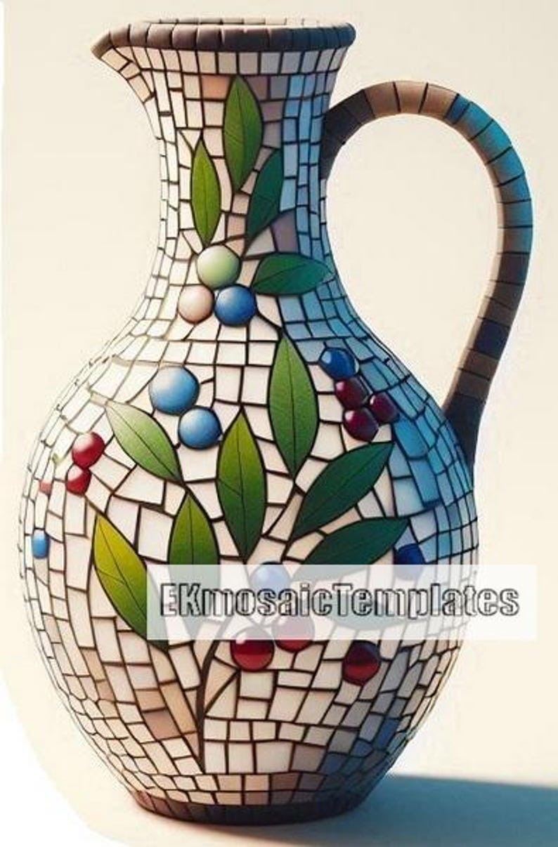 Jug Mosaic Templates PDF Set: 8 Printable Pitcher Patterns (digital ...