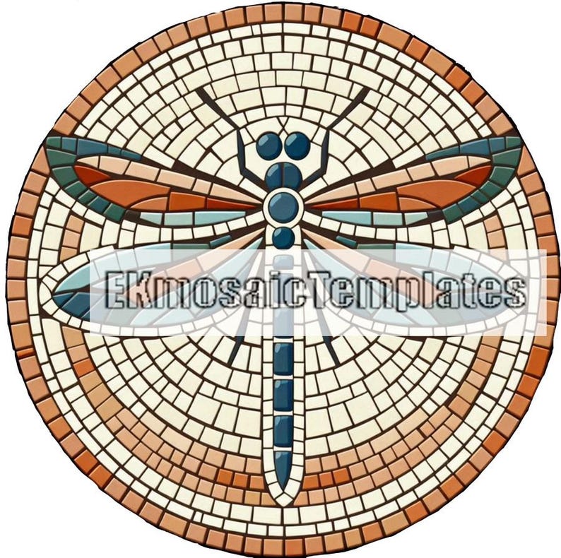 Square Dragonfly Pattern Dragonfly Mosaic Templates: 6 Printable Patterns (PDF Digital Download ...