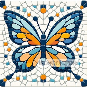 Ensemble PDF de modèles de mosaïque de papillons : pochoirs imprimables de 20 pouces (téléchargement numérique)