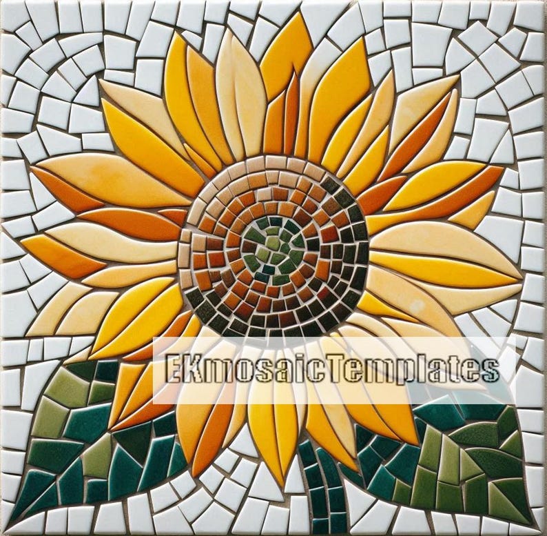 Sunflower Mosaic Template Set – 6 Printable Art Patterns (digital ...
