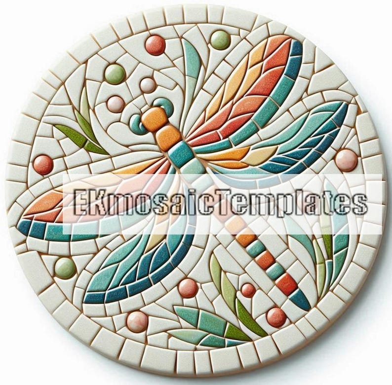 Dragonfly Mosaic Templates: 6 Printable Patterns (PDF Digital Download ...