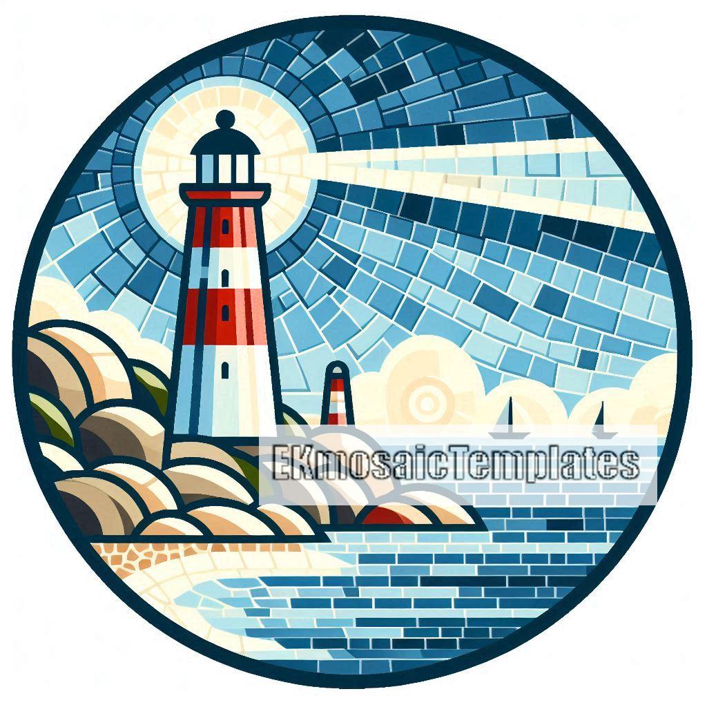 Lighthouse Template.pdf Lighthouse Mosaic Templates: Printable Patterns Pack (PDF Download A4 ...