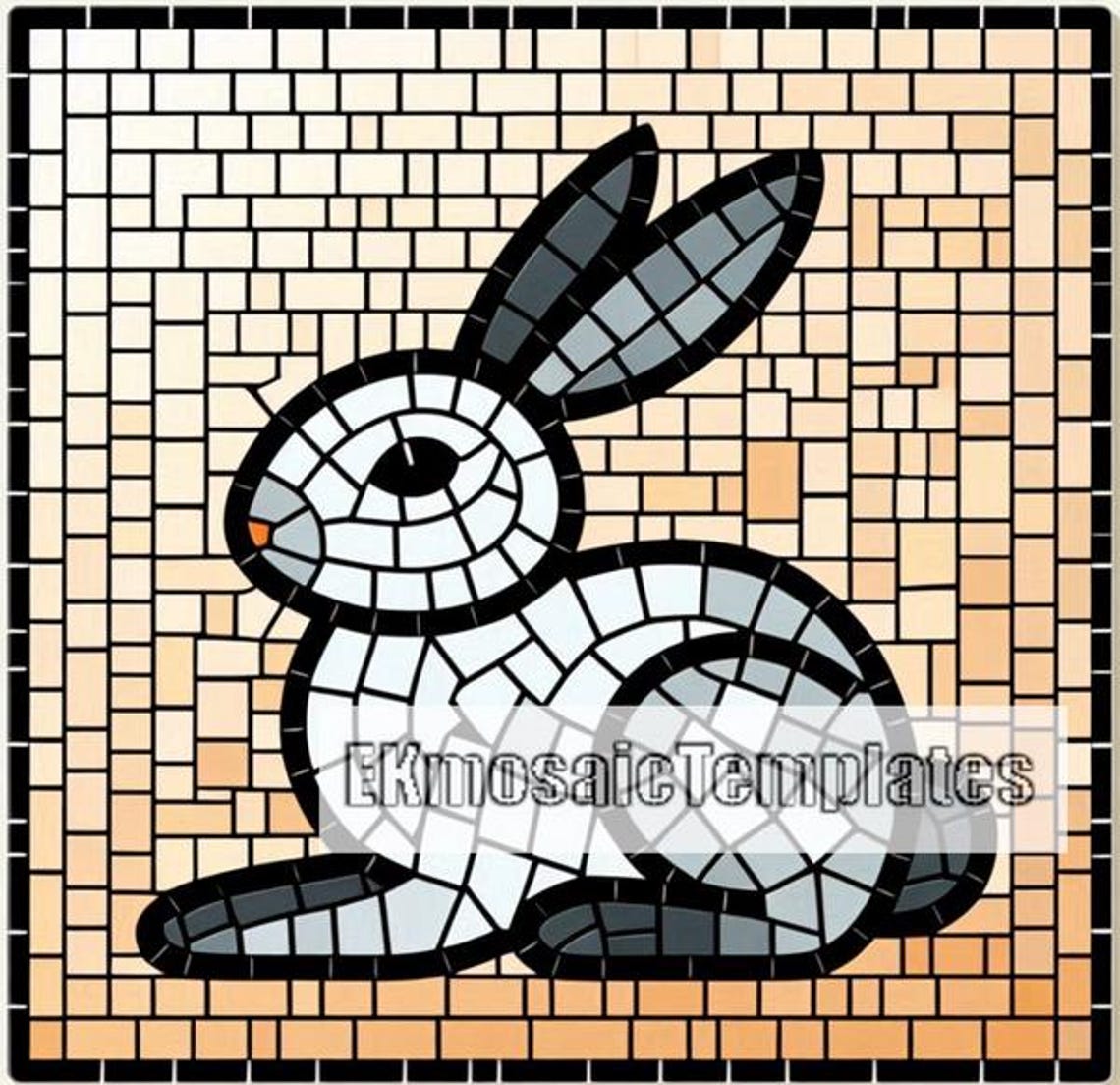 Bunny Mosaic Templates: 6 Printable Rabbit Patterns (PDF Digital ...